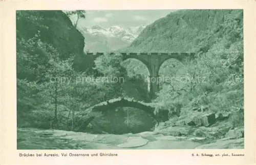 AK / Ansichtskarte Auresio Auressio Onsernone LOCARNO TI Landschaftspanorama Bruecken Val Onsernone und Ghiridone