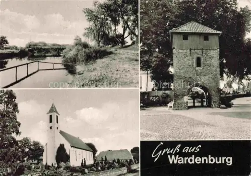 AK / Ansichtskarte Wardenburg Oldenburg Niedersachsen Panorama Kirche Stadttor