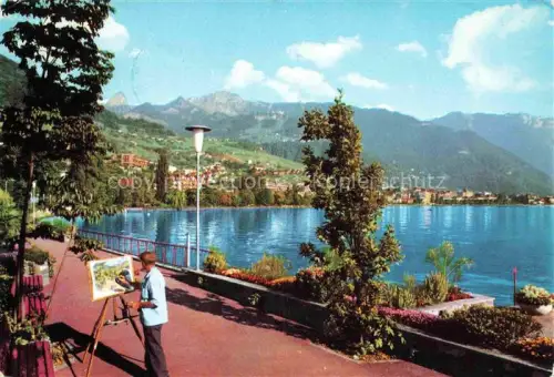 AK / Ansichtskarte MONTREUX  VD Uferpromande am Genfersee Kunstmaler