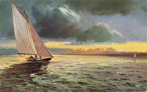 AK / Ansichtskarte BERNHARD F. Kuenstlerkarte Ammersee Segelboot 