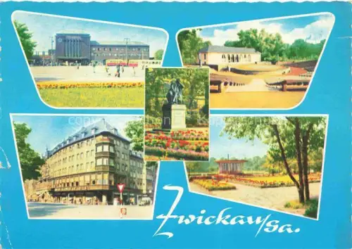 AK / Ansichtskarte ZWICKAU  Sachsen Teilansichten Robert-Schumann-Stadt Denkmal Park