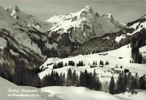 AK / Ansichtskarte Nessleg Schroecken Vorarlberg AT Gasthof Wiederstein mit Kuenzelspitze