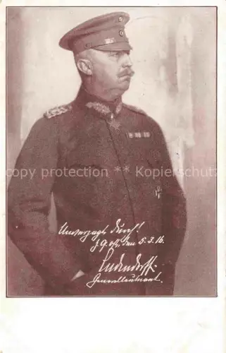 AK / Ansichtskarte LUDENDORFF Erich Militaria Generaele Stab 