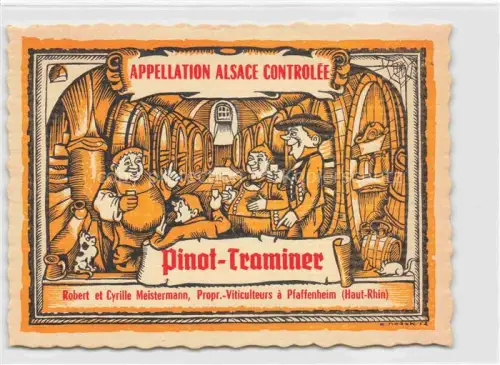 AK / Ansichtskarte Pfaffenheim Alsace Guebwiller 68 Haut Rhin Pinot Traminer Robert et Cyrille Meistermann Vin d'Alsace