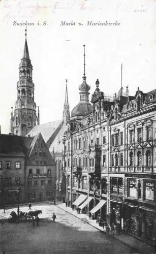 AK / Ansichtskarte ZWICKAU  Sachsen Markt und Marienkirche Feldpost