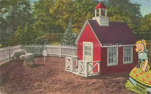 AK / Ansichtskarte DETROIT  Michigan USA Mary and her little lambs at the red schoolhouse Childrens Zoo Belle Isle Kuenstlerkarte