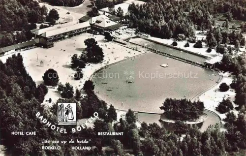 AK / Ansichtskarte Boekelo Bad Boekelo Enschede Overijssel NL Bad Hotel Boeelo Cafe Restaurant Fliegeraufnahme