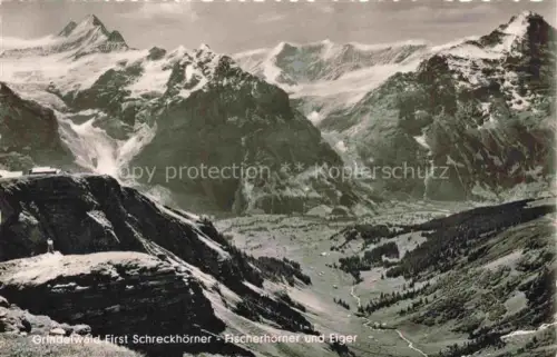 AK / Ansichtskarte Grindelwald BE First Schreckhoerner Fischerhoerner und Eiger