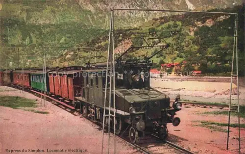 AK / Ansichtskarte Eisenbahn Railway Chemin de Fer Ferrovia-- Express du Simplon Electrique