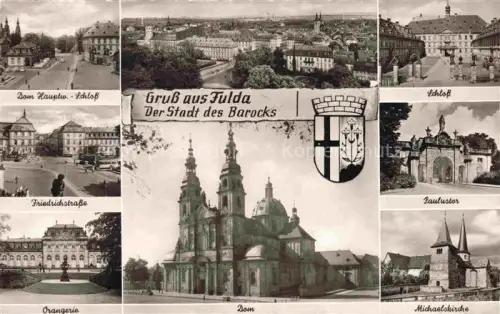 AK / Ansichtskarte FULDA Hessen Stadtpanorama Dom Schloss Friedrichstrasse Paulustor Orangerie Michaelskirche