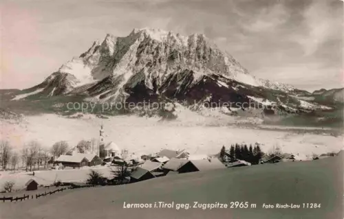 AK / Ansichtskarte Lermoos Tirol AT Winterpanorama Blick gegen Zugspitze