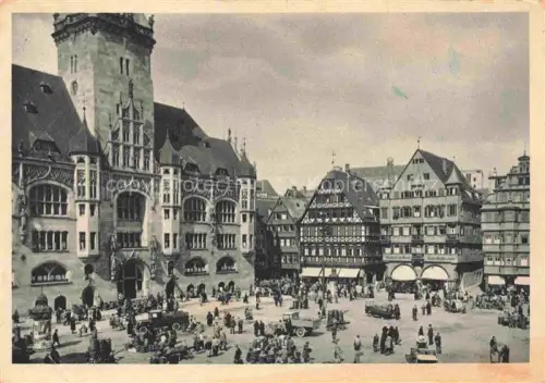AK / Ansichtskarte STUTTGART  CITY Marktplatz Renaissance-Giebelhaeuser neugotischer Rathausbau