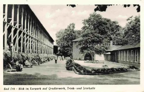 AK / Ansichtskarte BAD ORB Hessen Gradierwerk im Kurpark Trink und Lesehalle