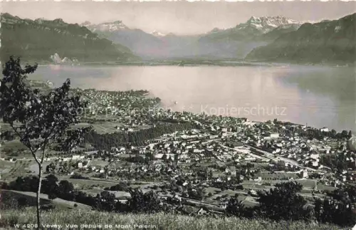 AK / Ansichtskarte VEVEY VD Vue depuis de Mont Pelerin