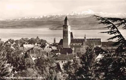 AK / Ansichtskarte ueberlingen Bodensee BW Panorama mit Kirche und Saentis