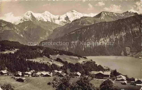 AK / Ansichtskarte Beatenberg Thunersee BE mit Thunersee Eiger Moench und Jungfrau