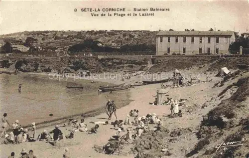 AK / Ansichtskarte SETE Cette Montpellier 34 Herault Station Balneaire Vue de la Plage et le Lazaret