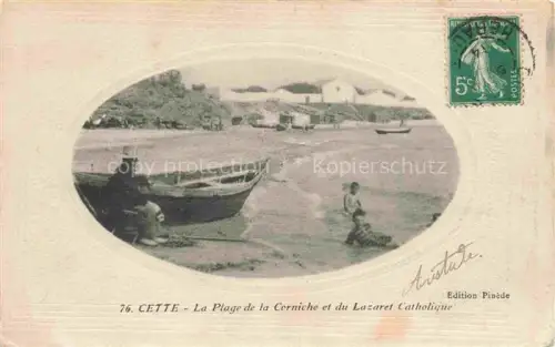 AK / Ansichtskarte Cette SETE 34 Herault La Plage de la Corniche et du Lazaret Catholique