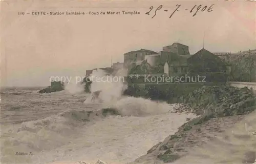 AK / Ansichtskarte Cette SETE 34 Herault Station balneaire Coup de Mer et Tempete