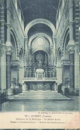 AK / Ansichtskarte ALBERT  Peronne 80 Somme Interieur de la Basilique Le Maitre Autel