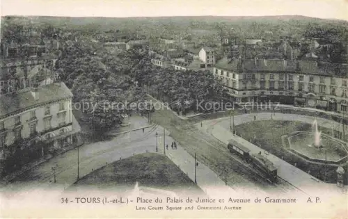 AK / Ansichtskarte TOURS 37 Indre-et-Loire Place du Palais de Justice et Avenue de Grammont Vue aerienne