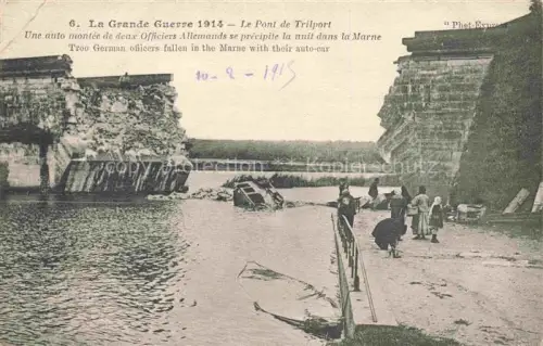 AK / Ansichtskarte Trilport MEAUX 77 Seine-et-Marne Une auto montee de deux Officiers Allemands se precipite la nuit dans la Marne