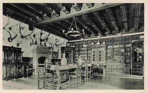 AK / Ansichtskarte Trechtingshausen Mainz-Bingen Rheinland-Pfalz Burg Reichenstein Falkenburg Bibliothek