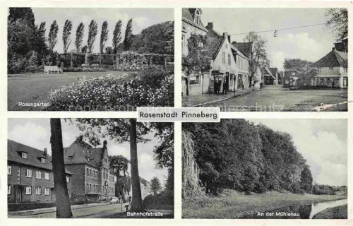 AK / Ansichtskarte Pinneberg Schleswig-Holstein Rosengarten Bahnhofstrasse An der Muehlenau