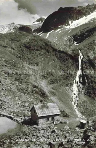 AK / Ansichtskarte Gries Sellrain Innsbruck Tirol AT Winnebachseehuete Bachfallenferner Gletscher Bergbach