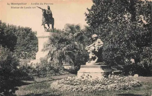AK / Ansichtskarte MONTPELLIER 34 Herault Jardin du Peyrou Statue de Louis XIV