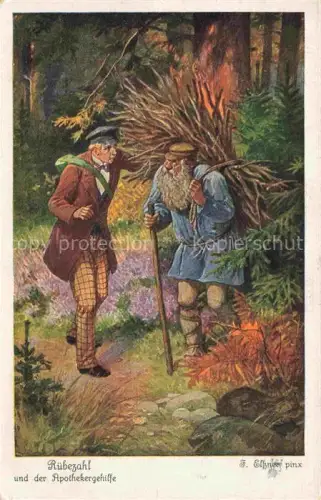 AK / Ansichtskarte ELssNER F. Kuenstlerkarte Ruebezahl und der Apothekergehilfe