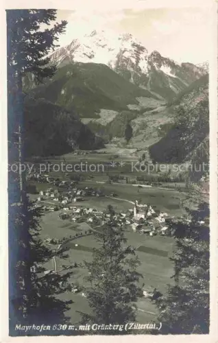 AK / Ansichtskarte Mayrhofen Zillertal Tirol AT Panorama Blick zum Gruenberg Zillertaler Alpen