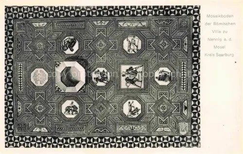 AK / Ansichtskarte Nennig Mosel Perl Saar Merzig-Wadern Saarland Mosaikboden der Roemischen Villa 19. Jhdt.