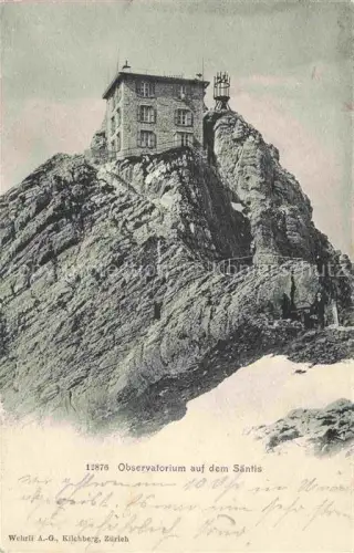 AK / Ansichtskarte Saentis 2504m Appenzell AR Observatorium auf dem Saentis Appenzeller Alpen
