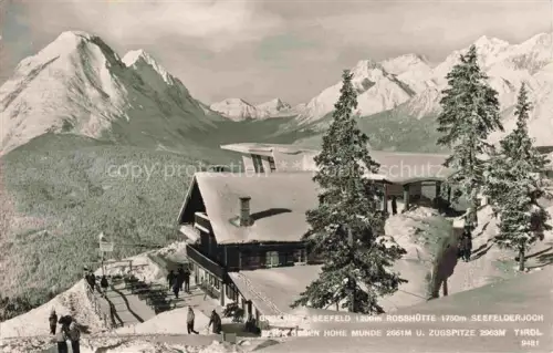 AK / Ansichtskarte SEEFELD  Tirol AT Grosslift Seefeld Rosshuette Seefelderjoch Blick gegen Hohe Munde und Zugspitze Winterpanorama