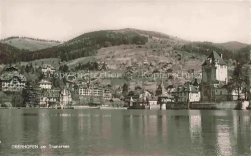 AK / Ansichtskarte Oberhofen Thunersee BE Ansicht vom See aus