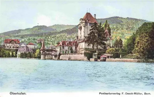 AK / Ansichtskarte Oberhofen BE Ansicht vom Thunersee aus