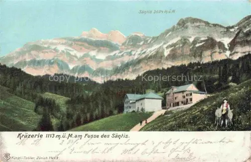 AK / Ansichtskarte Kraezerle 1115m Saentis AR Berghaus am Fusse des Saentis Appenzeller Alpen