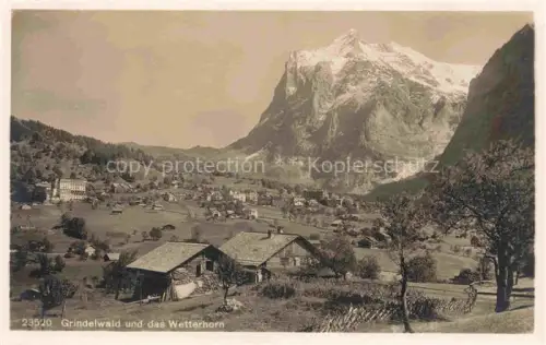 AK / Ansichtskarte Grindelwald BE Panorama Blick gegen Wetterhorn Berner Alpen