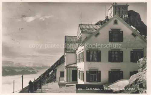 AK / Ansichtskarte Saentis 2504m Appenzell AR Berggasthaus und Observatorium