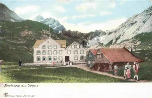 AK / Ansichtskarte Meglisalp Megglisalp 1520m Altmann Saentis AR Alpsiedlung Berggasthof am Saentis Appenzeller Alpen