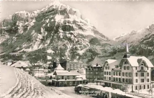AK / Ansichtskarte Grindelwald BE Bahnhof Winterpanorama Berner Alpen