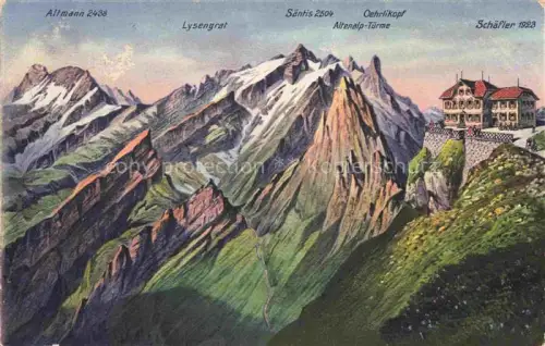 AK / Ansichtskarte Schaefler 1925m SaeNTIS IR Berggasthaus auf dem Schaefler im Saentisgebirge Appenzeller Alpen