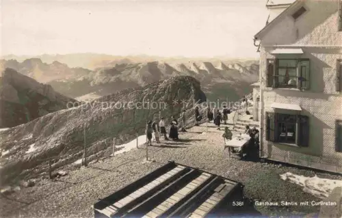 AK / Ansichtskarte Appenzell-Stadt IR Berggasthaus Saentis Blick gegen Churfirsten
