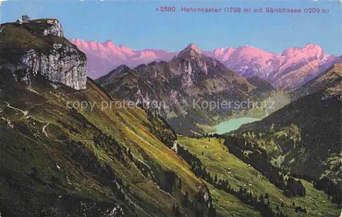 AK / Ansichtskarte Appenzeller Land IR Hohenkasten mit Saembtissee Bergwelt Appenzeller Alpen Berggasthof