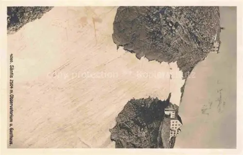 AK / Ansichtskarte Appenzeller Land IR Saentis mit Observatorium und Berggasthaus Appenzeller Alpen