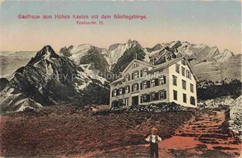 AK / Ansichtskarte Appenzeller Land IR Gasthaus zum Hohen Kasten mit Saentisgebirge Appenzeller Alpen