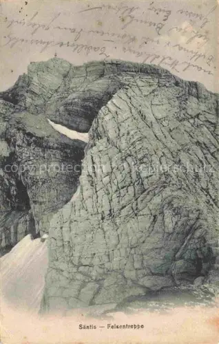 AK / Ansichtskarte Saentis 2504m Appenzell AR Felsentreppe Bergwelt Appenzeller Alpen