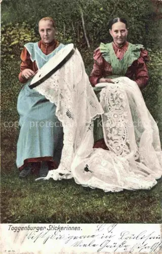 AK / Ansichtskarte Toggenburg (Region) Wildhaus SG Toggenburger Stickerinnen