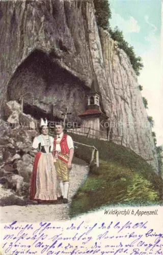 AK / Ansichtskarte Appenzeller Land IR Wildkirchli Trachten